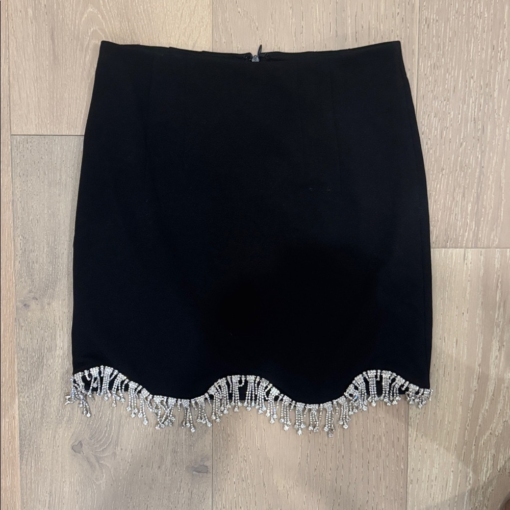 DO+BE Black Skirt with Metallic Fringe